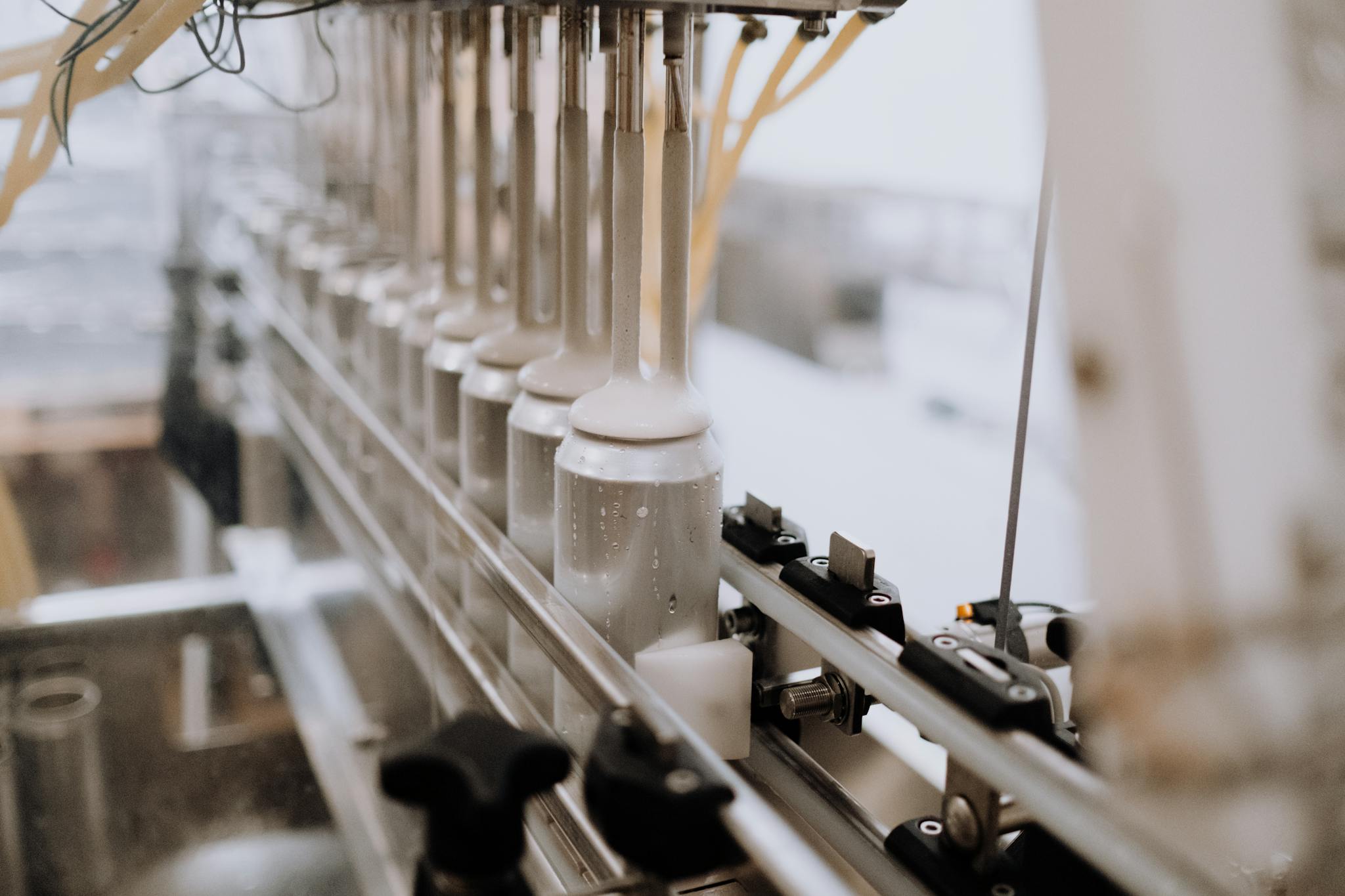 Close Up Of Automated Canning Equipment In A
