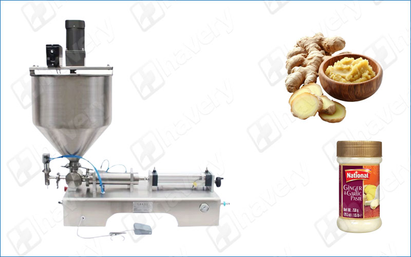 small ginger garlic pneumatic paste packing machine with high accuracy